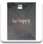Heather Navy Men's be happy t-shirt
